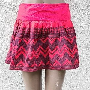 Printed Red and Black Mini Skirt